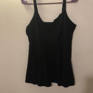 Black Peplum Tank Top